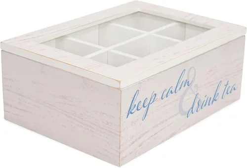 Vista 9 de Cottage Garden Cofre de almacenamiento de té de madera de pino negro de 9 x 6.25 pulgadas