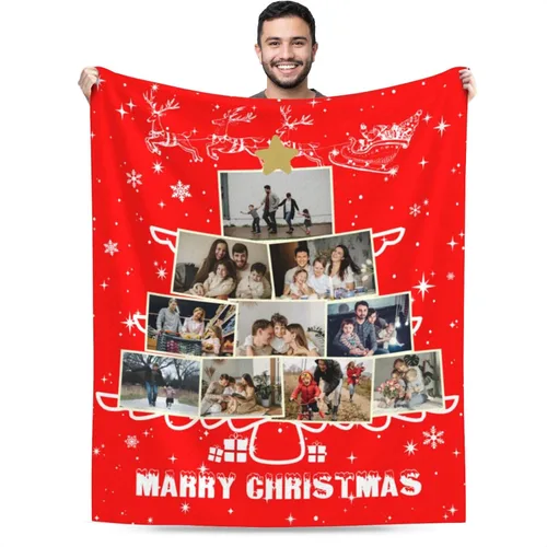 Vista 14 de Manta personalizada con imagen, mantas personalizadas para familia, marido, esposa, en cumpleaños, Navidad