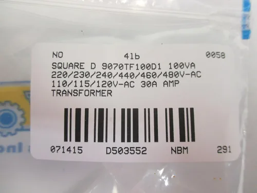 Vista 6 de Nuevo cuadrado D 9070TF100D1 480V-AC 120V-AC 100VA TRANSFORMADOR D503552