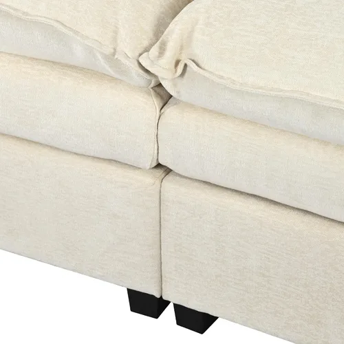 Vista 57 de Sofá modular moderno en forma de U de 115 pulgadas, juego de sofás tapizados grandes con asiento de almacenamiento, sofá cama convertible con diván