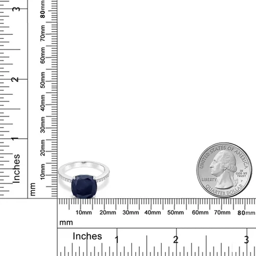 Vista 11 de Gem Stone King Anillo de compromiso de plata de ley 925 con piedra preciosa de corte cojín de 0.39 pulgadas Anillo de compromiso de aniversario