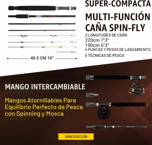 Vista 3 de Rigged & Ready X Series™ Cañas de pescar de viaje. 6 Combos y cañas súper