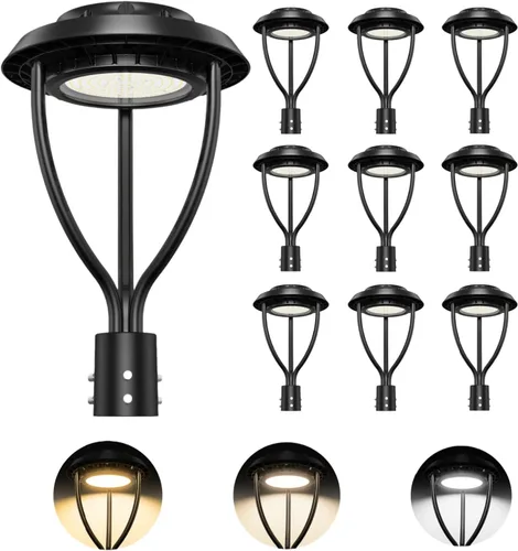 Vista 10 de Luz LED de poste superior de 60 W con fotocélula, 60 W, 48 W, 36 W, ajustable, 8400 lúmenes, CCT ajustable 3000/4000/5000K, luces de poste al aire
