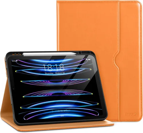 Vista 8 de DTTO para iPad Pro 12.9 6ª / 5ª / 4ª / 3ª generación Funda 2022/2021/2020/2018, Funda de cuero premium tipo folio con soporte integrado