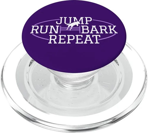 Vista 7 de Manipulador de agilidad para perros – Jump Run Bark Repeat – Agilidad para perros PopSockets Adhesivo PopGrip