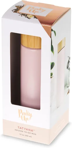 Vista 9 de Pinky Up Tatyana - Taza de cerámica con infusor de té de acero inoxidable, taza de viaje con tapa para té de hojas sueltas, perfecta para rutinas