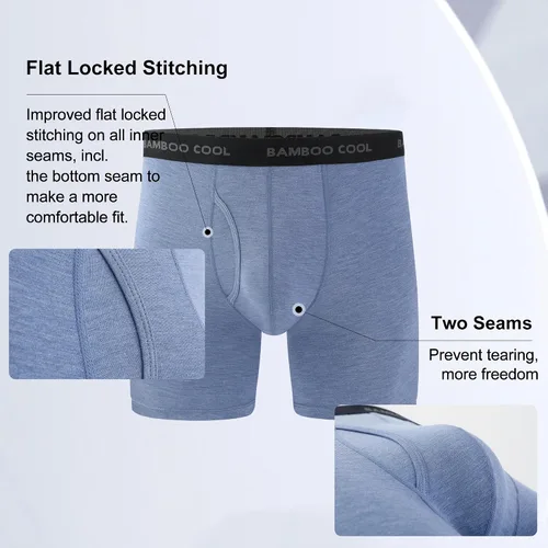 Vista 6 de BAMBOO COOL Calzoncillos tipo bóxer para hombre (4 o 7 unidades)