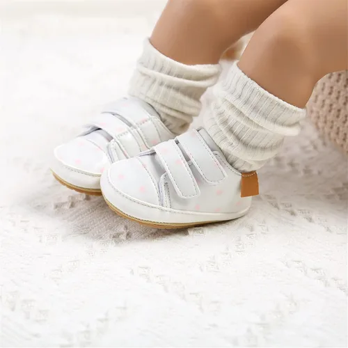 Vista 2 de Zapatos de bebé para niño y niña, zapatos de cuna antideslizantes de piel sintética, unisex, para bebé, recién nacido, primeros pasos, para cuna