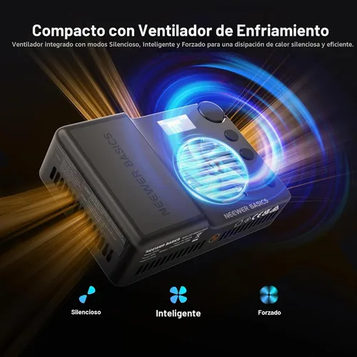 Vista 7 de NEEWER BASICS BS40C Full RGB Luz de Video Magnética para Cámara, Modo Boost de 45W, Panel LED Pequeño de Iluminación 4800lx/0.5m CRI95+ 2500-10000K