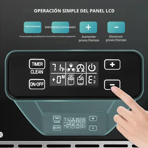 Vista 4 de EUHOMY Máquina de hielo comercial bajo mostrador de 15" de ancho, 90 lb/día, autolimpieza y temporizador de 24H, drenaje por gravedad, máquina