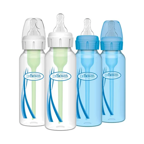 Vista 16 de Dr. Brown's Options Plus Biberones de 8 onzas, 6 unidades más 2 pezones de nivel 2 y boquillas para sorber Transparente