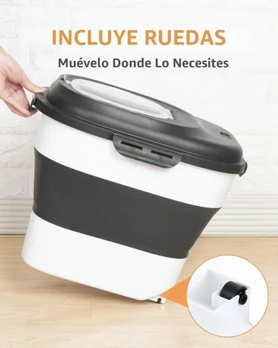 Vista 4 de 30-35 Lbs Contenedor de almacenamiento de alimentos para perros Negro