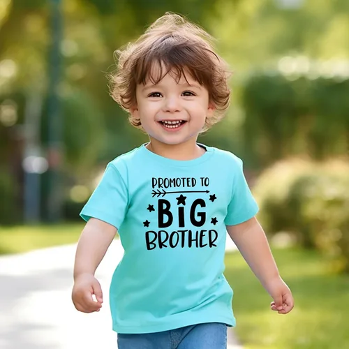 Vista 4 de Camisa de revelación de embarazo para hermano mayor, camisas con anuncio de nacimiento para niños