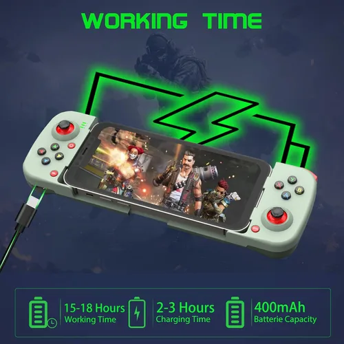 Vista 4 de Megadream Controlador de videojuegos móvil para iPhone iOS Android PC funciona con iPhone 14131211X, iPad, Samsung Galaxy, TCL, tablet, Call of