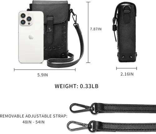 Vista 3 de Montana West Bolsos cruzados para mujer, tamaño mediano, de cuero auténtico, bolso de viaje, múltiples bolsillos con cremallera