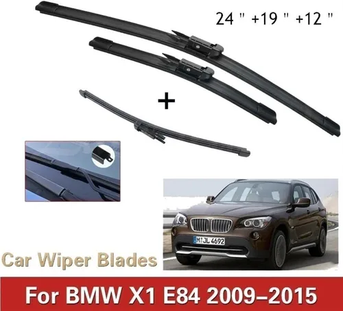 Vista 2 de Limpiaparabrisas delantero compatible con BMW X1 E84 2009-2015 parabrisas ventana 24 + 19 pulgadas 2009 2010 2011 2012 2013 2014 2015