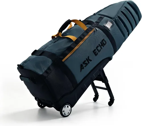 Vista 12 de ASK ECHO Locklink StableRoller - Bolsa de viaje de golf con sistema de balanceo de 4 ruedas, patas de soporte extensibles