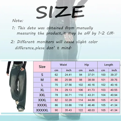 Vista 5 de Pantalones de mezclilla holgados para mujer, estilo Y2K, High Street Boyfriend, pantalones vintage de tiro bajo, ropa estética, ropa