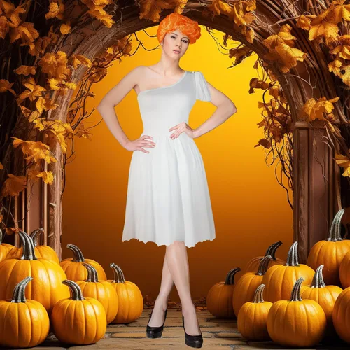 Vista 6 de Disfraz de hombre de las cavernas de Halloween para mujer, vestido blanco, peluca naranja para pareja, familia, período de piedra, fiesta temática