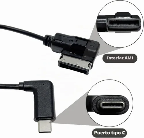 Vista 2 de Hain Celestial Car Music Interface AMI Adaptador Tipo C Cable auxiliar para A3 A4 A5 A6 A8 para 17 17 Pro 17 Pro Max Air 16 Pro 16 Pro Max 15 15