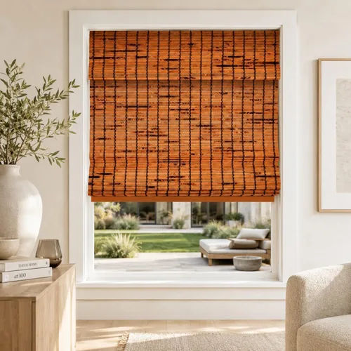 Vista 21 de CHICOLOGY Persianas romanas de bambú, persianas filtrantes de luz favoritas de los clientes para ventanas, calidad premium, ideales para el hogar