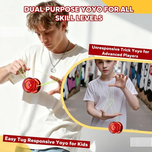 Vista 5 de MAGICYOYO K2 Responsive Yoyos para niños de 8 a 12 años, paquete de yoyo profesional de doble función con función de giro de dedo, yoyo profesional