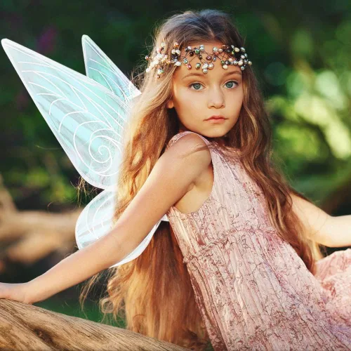 Vista 3 de Girls White Fairy Wings Dress Up Sparkling Sheer Wings Butterfly Fairy Halloween Costume Angel Wings for Kids Girls Women