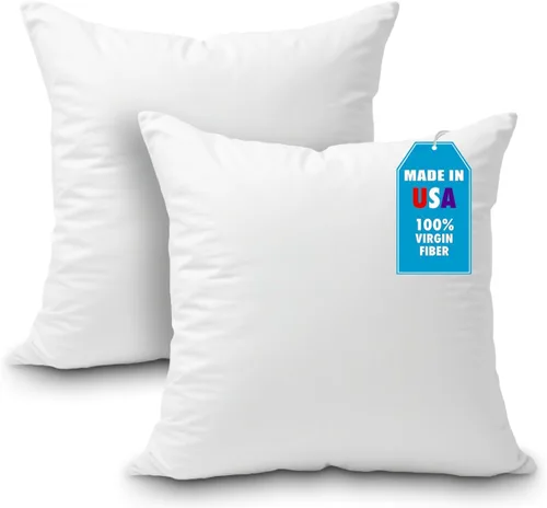 Vista 27 de Foamily Insertos de almohada 100% algodón de 12 x 12 pulgadas, rellenos de almohada para almohadas decorativas para sofá y cama, relleno de almohada