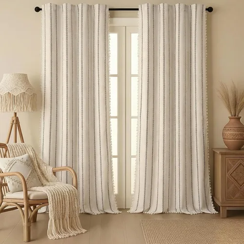 Vista 44 de Cortinas opacas estilo bohemio verde salvia de 96 pulgadas, 2