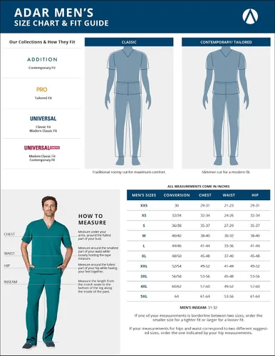 Vista 6 de Adar Addition Scrubs para hombre - Chaqueta médica con cremallera