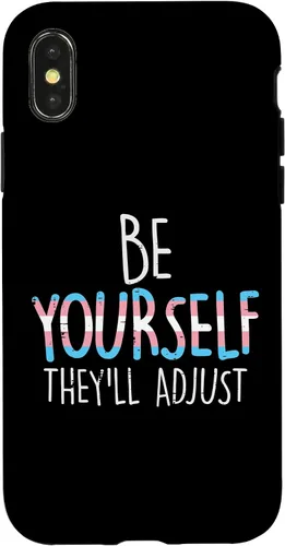 Vista 4 de Funda para iPhone 15 Be Yourself Theyll Adjust Transgénero Trans Pride Flag LGBT