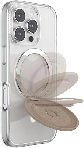 Vista 4 de PopSockets Agarre Kick-Out para MagSafe con soporte integrado de teléfono, ajustable, visualización horizontal o vertical, fuerte sujeción Café
