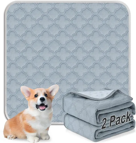 Vista 23 de FunFurry Forro lavable para jaula de conejillo de indias, paquete de 4 almohadillas reutilizables y lavables, ropa de cama impermeable para Azul
