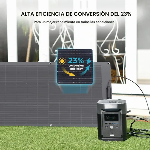 Vista 3 de EF ECOFLOW Panel solar flexible de 100 W con módulos solares de alta eficiencia, impermeabilización IP68, para kits de paneles solares fuera