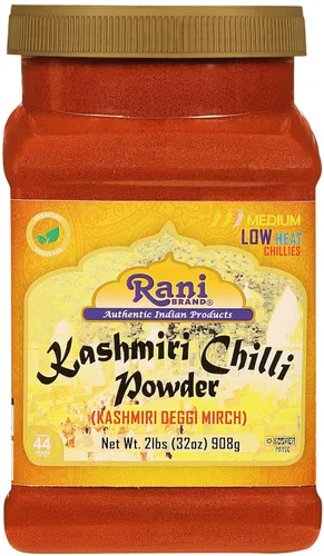 Vista 11 de Rani Kashmiri - Chile en polvo (Deggi Mirch, bajo calor) Especia india molida 25lbs (11.36kg) Caja a granel ~ 100% natural Sin sal Vegano Sin