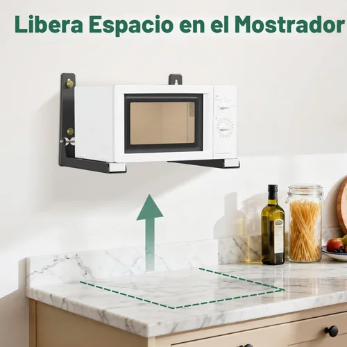 Vista 5 de EsLuker.ly - Horno de microondas universal de acero inoxidable, montaje en pared, color negro