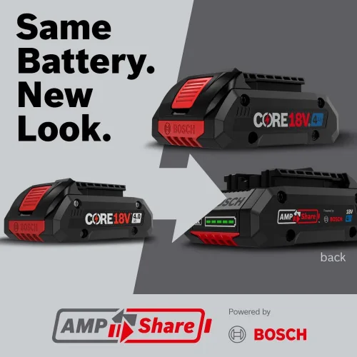 Vista 9 de Bosch GBA18V40-2PK 18V CORE18V® Batería de alimentación avanzada de iones de litio de 4 Ah, paquete de 2