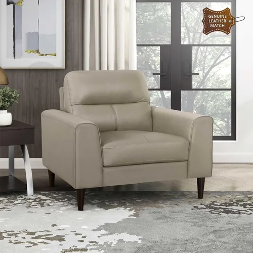 Vista 8 de Lexicon Juego de 2 muebles de sala de estar, juego de sofá de cuero de grano superior, brazo de pista, patas de madera maciza, cómodos sofás que
