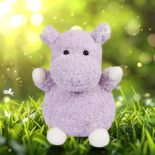 Vista 6 de Juguete de peluche de hipopótamo morado, suave juguete de peluche para niños y niñas, regalos para niños o novia, 10 pulgadas