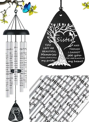 Vista 12 de Regalos de duelo conmemorativos de simpatía para la pérdida de papá, padre, Campanas de viento conmemorativas de simpatía para la pérdida de padre