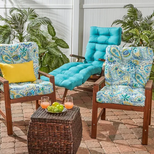 Vista 36 de Greendale Home Fashions Juego de 2 cojines de asiento y respaldo para exteriores, diseño Adobe Stripe 2
