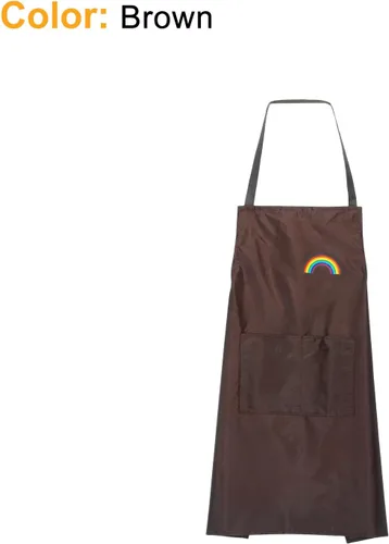 Vista 3 de HARFINGTON Delantal de cocina unisex para restaurante no ajustable, lavable, con 2 bolsillos