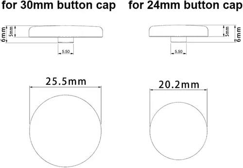 Vista 2 de 15pcs Arcade Button Caps for Mechanical Push Buttons Punk Workshop button Caps - Green