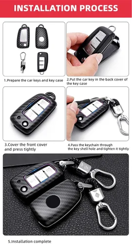 Vista 8 de ontto Funda para Llave de Automóvil Flip con Botón de Nissan, Carcasa de Llave de ABS para Rogue Rogue Select Blanco