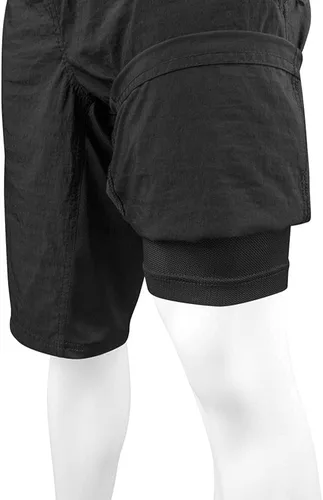 Vista 8 de Aero Tech USA MTB - Pantalones cortos acolchados para bicicleta de montaña para hombre