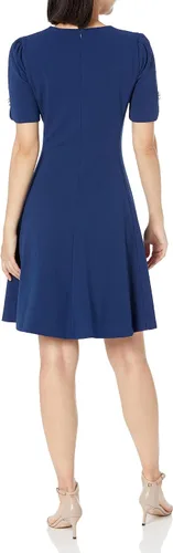 Vista 2 de DKNY Manga abotonada ajustada y acampanada para mujer