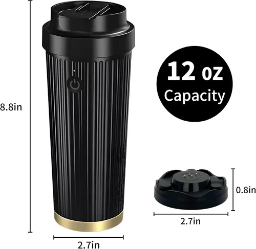 Vista 5 de Enfriador y calentador inteligente 2 en 1 de 12 V, mantiene la bebida fría o caliente en el soporte, calentador de agua y leche para bebidas y café