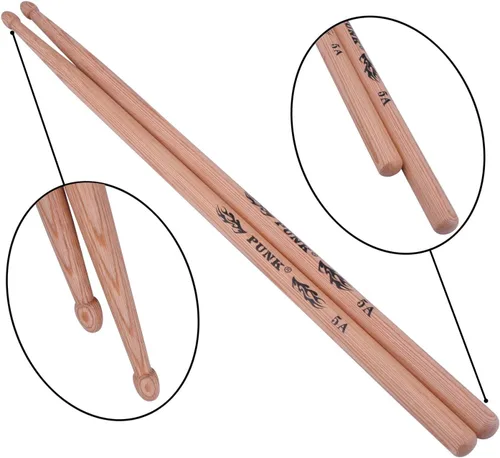 Vista 4 de Baquetas profesionales de madera de nogal, 5A, instrumentos musicales, palillos de tambor, un par