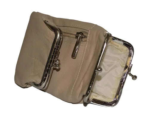 Vista 7 de Funda de cuero genuino para cigarrillos y mechero con cierre de torsión de Leatherboss (Beige)