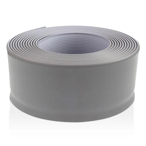 Vista 4 de Base de pared de vinilo blanco de 2-1/2 pulgadas x 20 pies, base de pared sin pegamento, duradera y flexible, base de vinilo fácil de instalar que